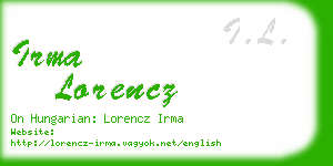 irma lorencz business card